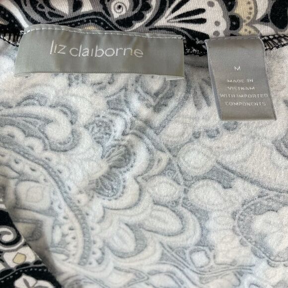 Liz Claiborne Paisley Long Sleev Top Size M EUC - Picture 6 of 7